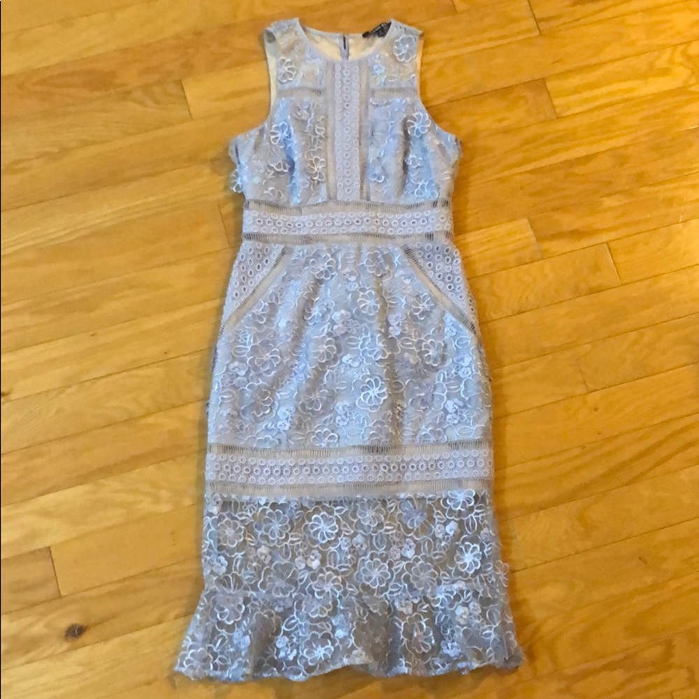 Gianni Bini lavender lace overlay midi